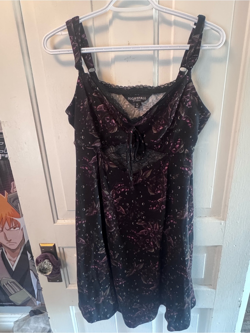 Torrid Nightfall Black Slip with Purple Floral Accents